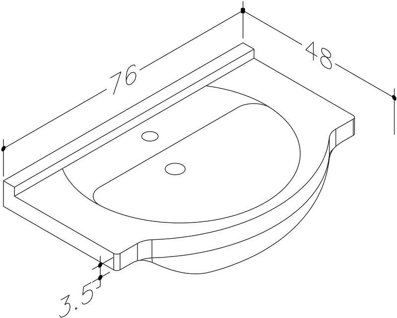 Echo 750mm 1 Tap Hole Ceramic Washbasin