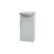Echo 450mm x 850mm x 300mm Floorstanding 1 Door Cloakroom Vanity Unit w/ Handles - Gloss White
