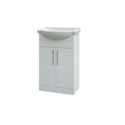 Echo 515mm x 845mm x 305mm 2 Door Floorstanding Vanity Unit w/ Handles Included - Gloss White