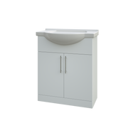 Echo 705mm x 845mm x 335mm 2 Door Floorstanding Vanity Unit w/ Handles Included - Gloss White