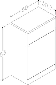 Echo 500mm x 830mm x 307mm WC Unit - Gloss White