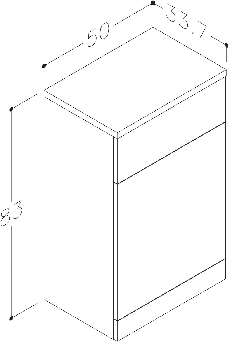 Echo 500mm x 830mm x 337mm WC Unit - Gloss White