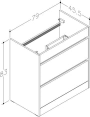Thalia 790mm x 830mm x 455mm 2 Drawer Floorstanding Vanity Unit - Matt White