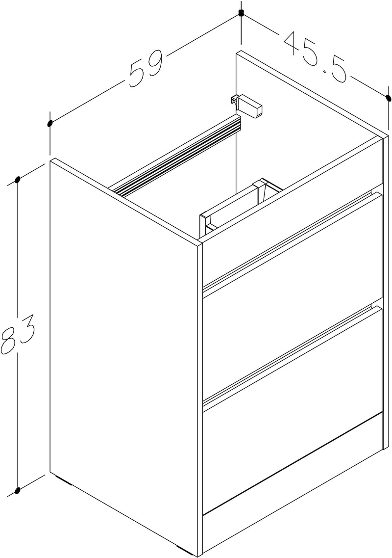 Thalia 590mm x 830mm x 455mm 2 Drawer Floorstanding Vanity Unit - Savannah Green