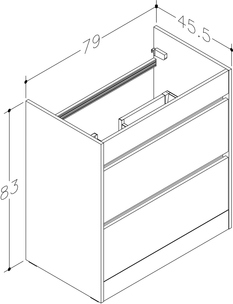 Thalia 790mm x 830mm x 455mm 2 Drawer Floorstanding Vanity Unit - Savannah Green