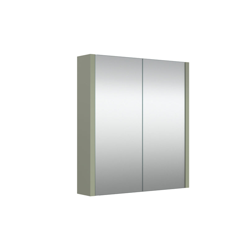 Thalia 580mm x 650mm 2 Door Mirror Cabinet w/ Glass Shelves - Savannah Green
