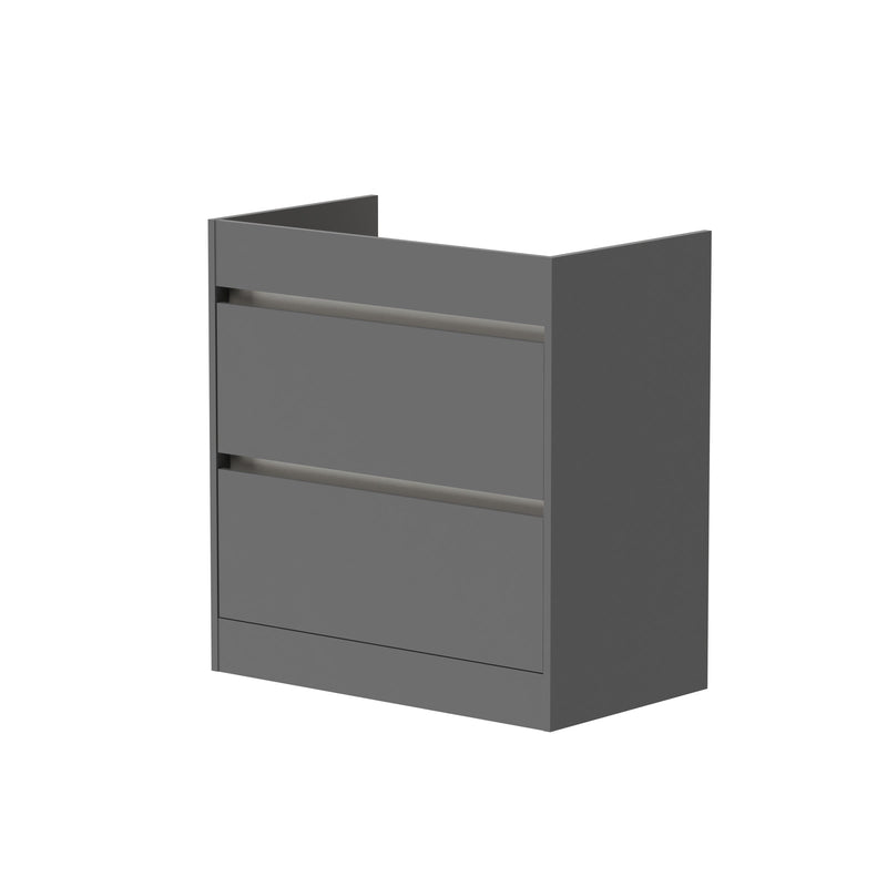 Thalia 790mm x 830mm x 455mm 2 Drawer Floorstanding Vanity Unit - Matt Grey