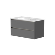 Thalia 790mm x 500mm x 455mm 2 Drawer Wall Mounted Vanity Unit - Matt Grey