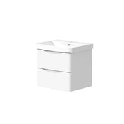 Isle 558mm x 500mm x 449mm 2 Drawer Wall Mounted Vanity Unit - Matt White