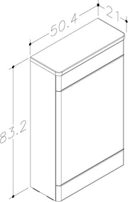 Isle 500mm x 830mm x 210mm WC Unit Only - Matt White