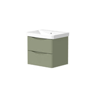 Isle 558mm x 810mm x 444mm 2 drawer Floorstanding Vanity Unit - Savannah Green