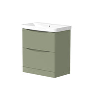 Isle 758mm x 810mm x 444mm 2 drawer Floorstanding Vanity Unit - Savannah Green