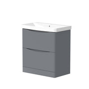 Isle 758mm x 500mm x 449mm 2 Drawer Wall Mounted Vanity Unit - Matt Grey