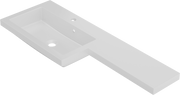 Kingsford 1100mm x 390mm 1 Tap Hole Left Handed L Shape Mineralcast Basin - White