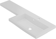 Kingsford 1100mm x 390mm 1 Tap Hole Right Handed L Shape Mineralcast Basin - White