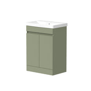 Kingsford 598mm x 810mm x 385mm 2 Door Handleless Floorstanding Vanity Unit - Savannah Green