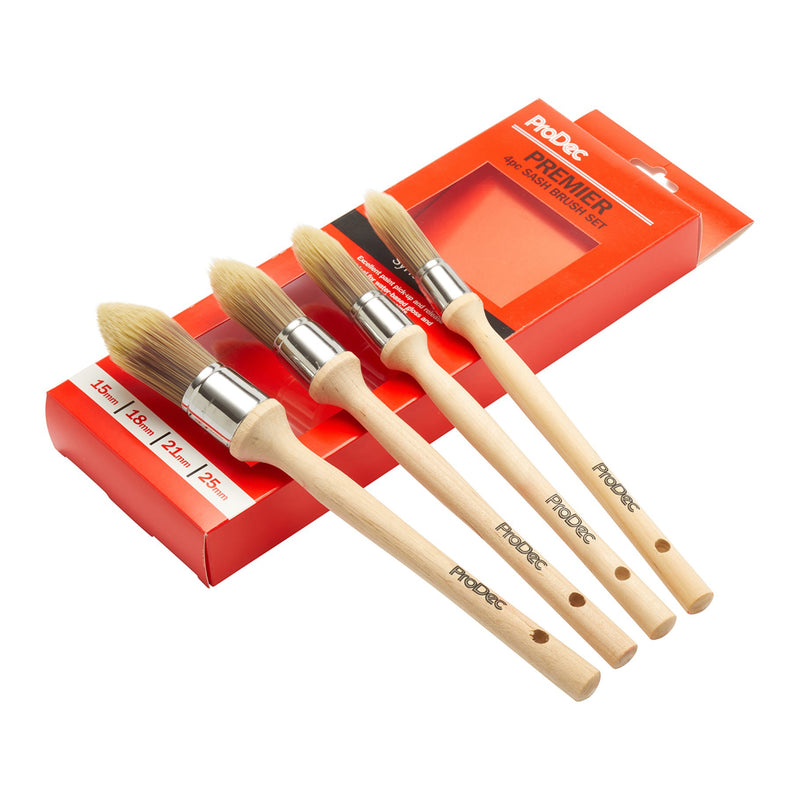 ProDec 4pc Pointed Synthetic Sash Brush Set