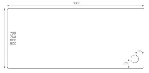ALPHA 1600MM X 800MM SHOWER TRAY