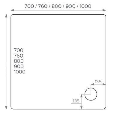 ALPHA 800MM X 800MM ANTI-SLIP SHOWER TRAY