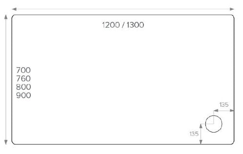 ALPHA 1200MM X 800MM ANTI-SLIP             SHOWER TRAY