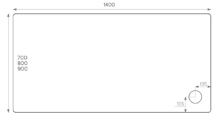 ALPHA 1400MM X 900MM ANTI-SLIP             SHOWER TRAY