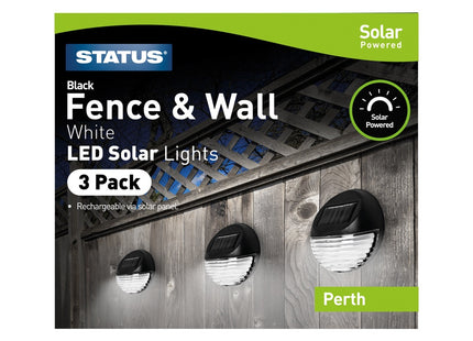 Status Perth Solar 11Cm Fence Light Black