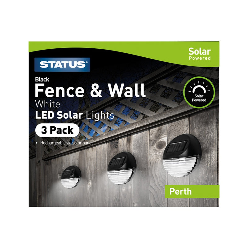 Status Perth Solar 11Cm Fence Light Black