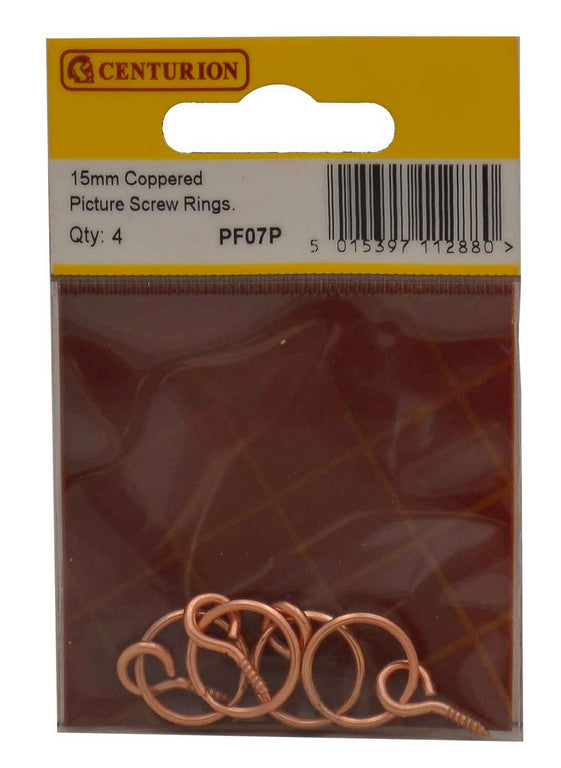 15Mm Coppered Picture Screw Rings