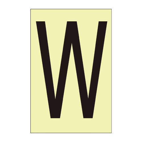 Character 'W' - Photoluminescent Vinyl - 75mm