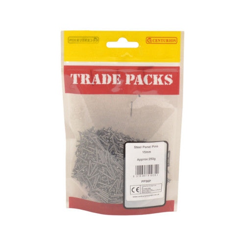 Panel Pins - Steel - 15mm - (250g Pack)