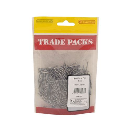 Panel Pins - Steel - 25mm - (250g Pack)