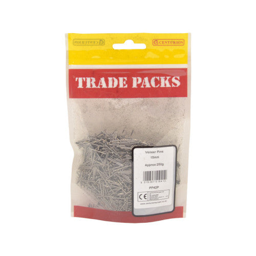 Veneer Pins - Steel - 15mm - (250g Pack)