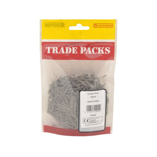 Veneer Pins - Steel - 20mm - (250g Pack)