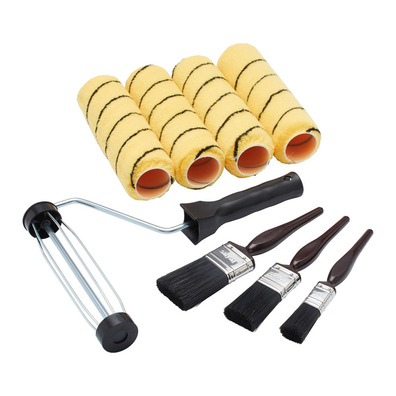 ProDec 9" x 1.75" 8pc Medium Pile Tiger Roller, Frame & Brush Set