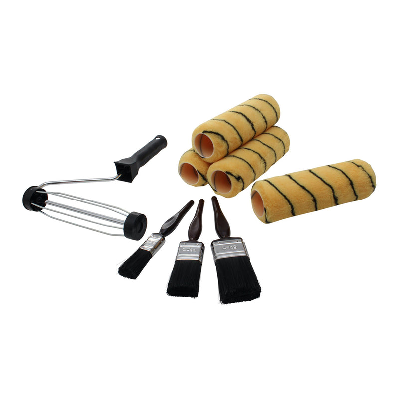 ProDec 9" x 1.75" 8pc Medium Pile Tiger Roller, Frame & Brush Set