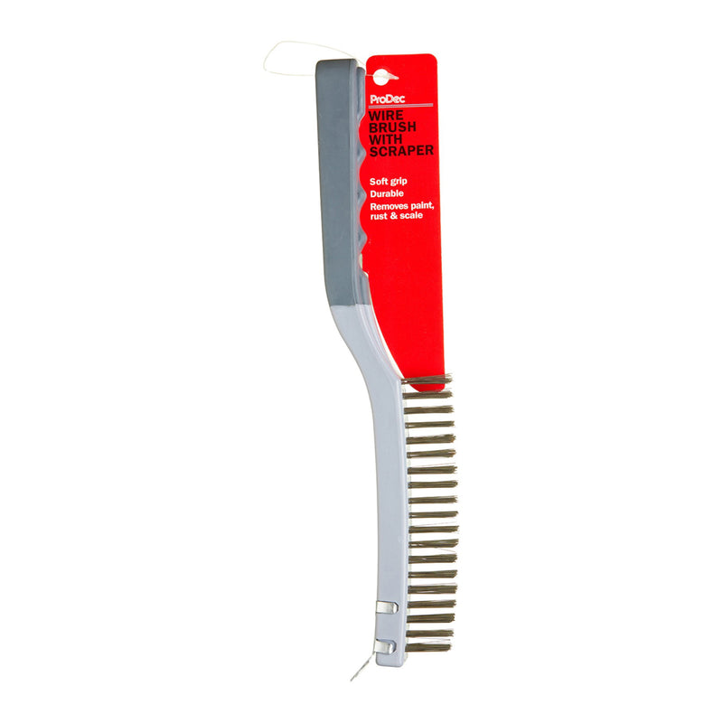ProDec 14" Soft Grip Wire Brush with Scraper