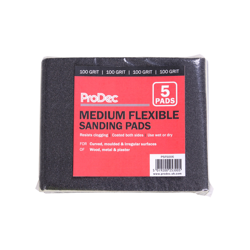 ProDec 5pk Flexible Sanding Pad: 100 Medium grade