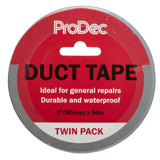 ProDec 2" x 50m Silver Duct Tape Twin Pack