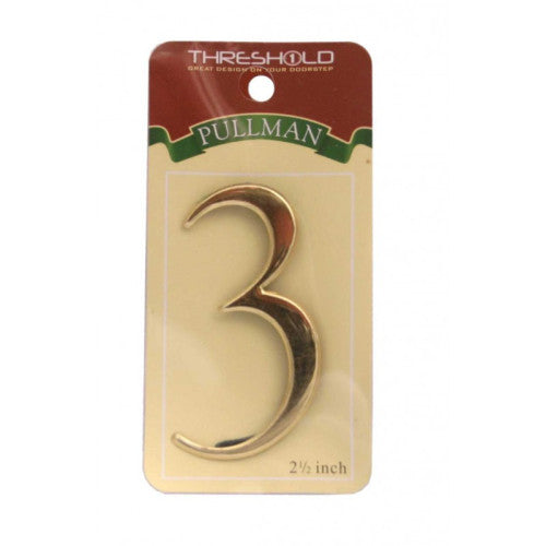 2 1/2" Gold Effect Pullman Numeral 3