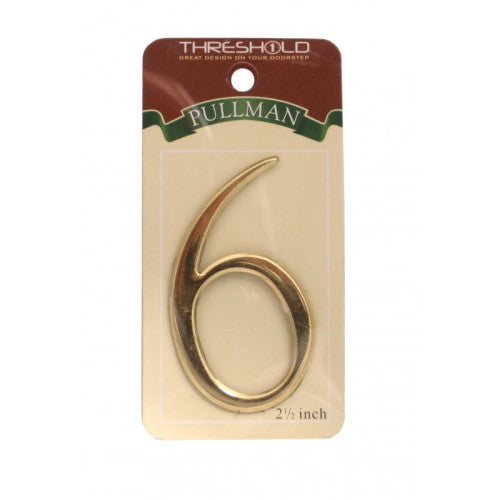 2 1/2" Gold Effect Pullman Numeral 6