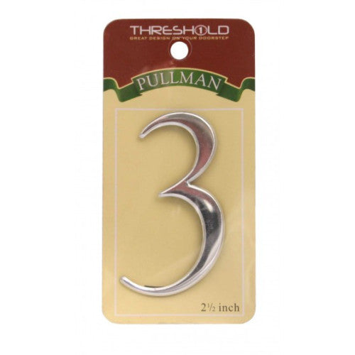 2 1/2" Silver Effect Pullman Numeral 3