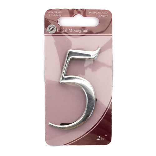 2 1/2" Silver Effect Pullman Numeral 5