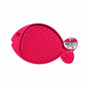 Buffalo Fish Shaped Pet Feeding Mat Pink