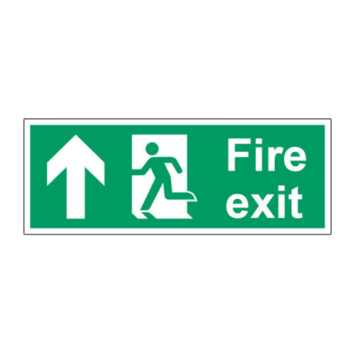 Fire exit (arrow Up) 1.2mm Recyclable PP (400 x 150mm)