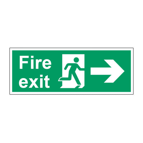 Fire exit (arrow right) 1.2mm Recyclable PP (400 X 150mm)