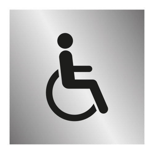 Disabled symbol 1.2mm Recyclable PPSILVER (100 x 100mm)