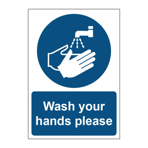 Wash your hands please 1.2mm Recyclable PP  (148 x 210mm)