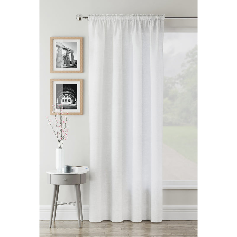 Rhodes Linen Look Voile Panel White 183cm