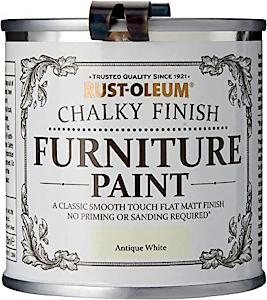 Rust-Oleum Chalky Finish Furniture Paint Antique White 125ml