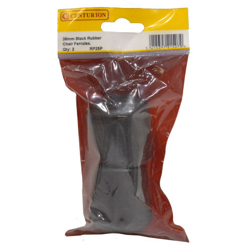 32mm Black Rubber Chair Ferrule (Pack of 2)